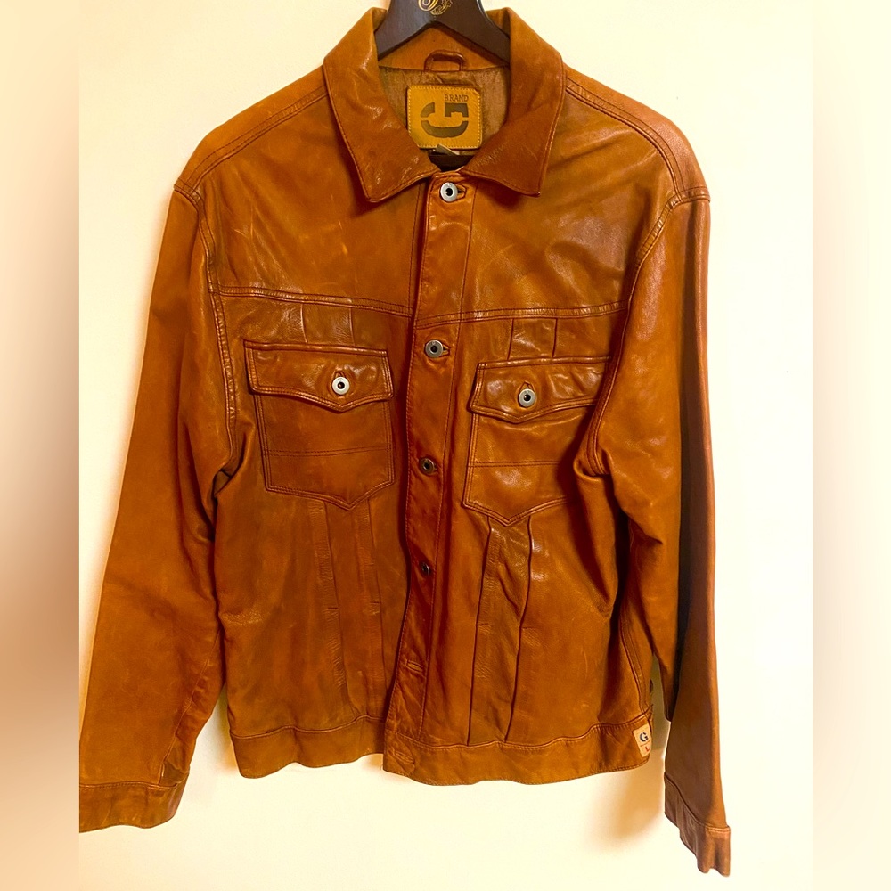 Guess Men’s Leather Jacket Size L